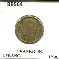 1 FRANC 1938 FRANCE Coin #BB564.U.A - 1 Franc