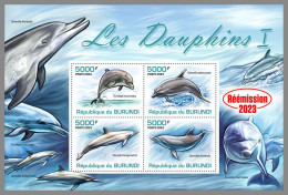 BURUNDI 2023 MNH Dolphins Delphine REISSUE 2023 M/S I – OFFICIAL ISSUE – DHQ2425 - Dolphins