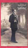 Young Boy In Formal Suit For First Communion- Private Edition. Picture Card- Small Card, Divided Back. - Communie