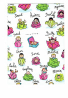 Cpm - Illustration Andrée PRIGENT Bébé Chou Valise Prénom Louise Betty Rose Emma Hélène Peter Melchior Aviva Salif Chun - Nomi