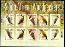 Südafrika South Africa 2020 - Mi.Nr. 2568 - 2572 Folienbogen - Postfrisch MNH - Vögel Birds Specht Woodpacker - Piciformes (pájaros Carpinteros)
