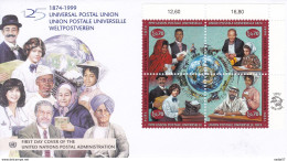 1999 UNO Genf Mi.376-9 FDC 125 Jahre Weltpostverein (UPU) - Brieven En Documenten