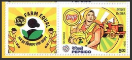 India 2024 Lays,PEPSICO,Potato, Food,Chips,Gastronomy,Woman Empowerment, Farmer,Tractor,1v Stamp, MNH (**) Inde, Indien - Unused Stamps