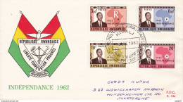 REPUBLIQUE RWANDAISE. LIBERTE, COOPERATION, PROGRES- INDEPENDANCE 1962 FDC - 1962-1969