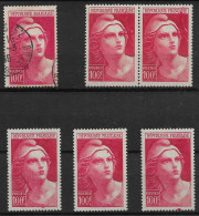 France N°733**/* Et Oblitéré. 6 Timbres Avec Variété, Taches Et Bretelle. - Unused Stamps