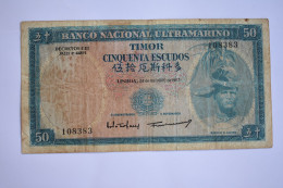 Banknotes  Portuguese Timor (1910-1975) 50 Escudos 	P# 27 - Timor