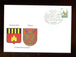 BUNDESREPUBLIK DEUTSCHLAND / 1993, Privatganzsachenumschlag "Partnerschaft Montmorillon-Wadern", SSt. (B2314) - Enveloppes Privées - Oblitérées