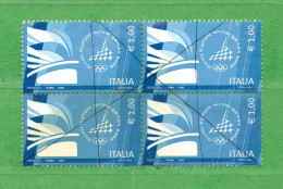 Italia ° -  2006 - Giochi Olimpici Invernali TORINO €  1,00.  FIAMMA OLIMPICA. Unif.2922.  QUARTINA. COME SCANSIONE - 2001-10: Usati