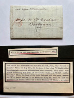 Mauritius Bordeaux Via Aden Marseille 1857 Entire Letter Stampless - Black Packet Letter - Mauritius (...-1967)