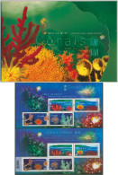 Hongkong 2002 Korallen Bl.101 + Bl.60 Kanada Im Folder Postfrisch (X99439) - Blocchi & Foglietti
