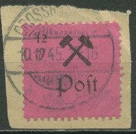 Großräschen 1945 Freimarke 19 A II Gestempelt, Briefstück - Otros & Sin Clasificación