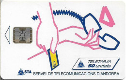 Andorra - STA - STA-0006 - Logo Place Of Sale, Cn.39964, 06.1992, SC5, 50U, 20.000ex, Used - Andorre