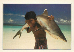 Maldives White Tipped Shark Carried By A Young Child - Maldivas