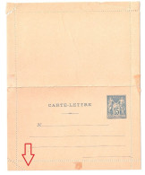 France Entier Postal Yvert No. 90-CL1 Type Sage Piquage A  DEFAUT De PIQUAGE - Cartoline-lettere