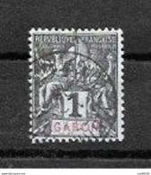 GABON / Type Sage De France 1 Centime Noir Sur Azuré (1878/1880 Type II) Oblitéré. Signé Au Verso Avec Un Tampon ? - Oblitérés
