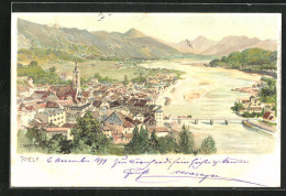 Künstler-AK Edward Theodore Compton: Bad Tölz, Teilansicht Mit Brücke  - Compton, E.T.