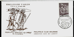 Bi-millénaire D'Arlon  - Les Voyageurs - Obl. 16/03/1969 Enveloppe Du Philatelic Club Arlonais - Herdenkingsdocumenten