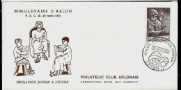 Bi-millénaire D'Arlon  - Les Voyageurs - Obl. 16/03/1969 Enveloppe Du Philatelic Club Arlonais - Herdenkingsdocumenten