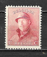 168**  Roi Albert Casqué - Bonne Valeur - MNH** - LOOK!!!! - 1919-1920 Trench Helmet