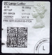 GB 2024 QE2 £2.70 Large Letter Used Postage Label ( G1248 ) - Sin Clasificación