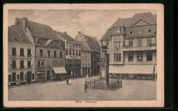 AK Mörs, Altmarkt Mit Denkmal Und Apotheke  - Moers