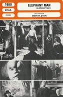 FICHE Cinéma 1980 : ELEPHANT MAN Avec Anthony HOPKINS , John HURT , Freddie JONES , Anne BANCROFT {S25-24} - Bioscoopreclame