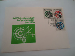 DDR  GERMANY    FDC  WORLD  1986   SPORTS SHOOTING - Tiro (armi)