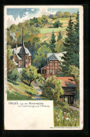 Lithographie Dresden-Pillnitz, Gasthaus Meixmühle Im Friedrichsgrund - Pillnitz