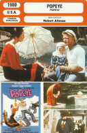 FICHE Cinéma 1980 : POPEYE Avec Robin WILLIAMS , Shelley DUVALL , Ray WALSTON , Paul DOOLEY {S25-24} - Bioscoopreclame