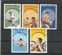 9507-SERIE COMPLETA CUBA 1975 Nº 1867/1871 JUEGOS PANAMERICANOS MEXICO - Used Stamps