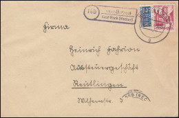 Landpost Tumlingen über HORB (NECKAR) 21.7.1949 Auf Brief Mit Notopfermarke 2 - Otros & Sin Clasificación