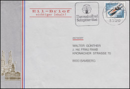 1496 Bobsport-WM Altenberg Aus Bl.23 EF Brief Thermalsolbad SALZGITTER 14.10.91 - Inverno