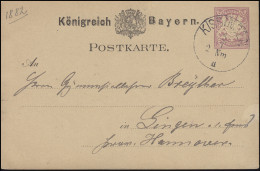 Bayern P 18 Wappen 5 Pf. Lila Ohne WZ Von KISSINGEN 5.7.82 Nach Lingen/Hannover - Postal  Stationery