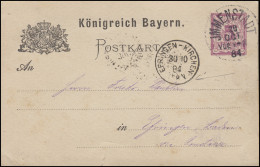 Bayern P 26 Ziffer 5 Pf. WZ.3Z, IMMENSTADT 29.10.84 N. EHRINGEN-KIRCHEN 30.10.84 - Postal  Stationery