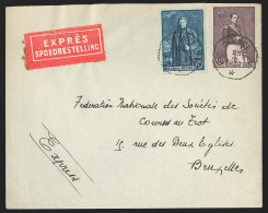 L. Expres Affr. N°302 + 304 Octog. DEYNZE/1930 Pour Bruxelles. - Storia Postale