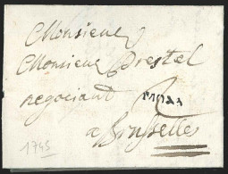 L. 1745 Marque MONS + "2" Pour Bruxelles.  (texte Sur Le Fromage) - 1714-1794 (Oesterreichische Niederlande)