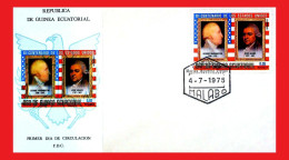 ZAYIX - 1975 Equatorial Guinea - American Bicentennial FDC - Presidents - Altri & Non Classificati