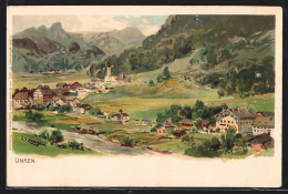 Künstler-AK Edward Theodore Compton: Unken, Panoramablick Auf Dorf Und Gebirge  - Compton, E.T.