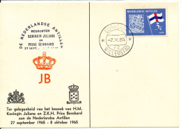 Netherlands Antilles Postcard Royal Visit To Antilles Curacao 7-10-1965 - Curazao, Antillas Holandesas, Aruba