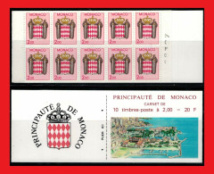 ZAYIX - 1988 Monaco 1608a MNH Booklet Of 10 - Coat Of Arms / Postage Due Type - Altri & Non Classificati