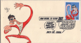 ZAYIX 2006 US 4084 FDC DC Comics Superheroes Plastic Man Hand Painted SMB Cachet - 2011-...