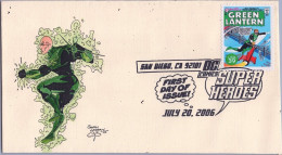 ZAYIX 2006 US 4084 FDC DC Comics Superheroes Green Lantern 2 Hand Painted SMB - 2011-...