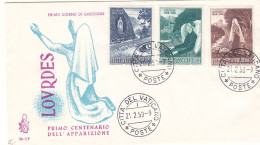 Vatican - Lettre De 1953 - Oblit Citta Del Vaticano - Lourdes - - Cartas & Documentos