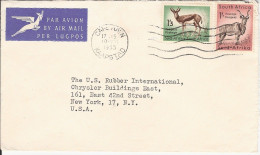 AFRIQUE DU SUD SOUTH AFRICA LETTRE INTERNATIONALE CAPE TOWN KAAPSTAD VACHE VACHETTE ANTILOPPE MAMMIFERE 1955 - Koeien