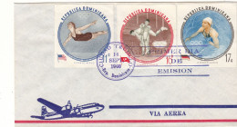 Jeux Olympiques - Melbourne 56 - Dominica - Lettre De 1960 - Timbres NON Dentelés - Natation - Plongeon - Lutte - Sommer 1956: Melbourne