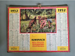 Calendrier Almanach Des Postes Télégraphes Téléphones 1952 - Tamaño Grande : 1941-60