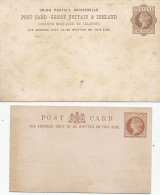 TIMBRE STAMP ZEGEL GRANDE BRETAGNE 2 RARES ENTIERS POSTAUX  AVANT 1900 - Cartas & Documentos