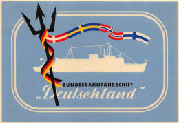 00181 "BUNDESBAHNFAHRSCHIFF - DEUTSEHLAND" ETICHETTA ORIG.  ADESIVA - NAVE - Altri & Non Classificati