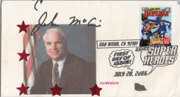 ZAYIX Hawkman Sen John McCain Autographed FDC US 4084 DC Superheroes 051222SM146 - 2011-...