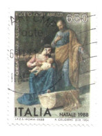 (REPUBBLICA ITALIANA) 1988, NATALE, CHIESA SANTA MARIA ASSUNTA, ROSETO DEGLI ABRUZZI - Francobollo Usato - 1981-90: Usati